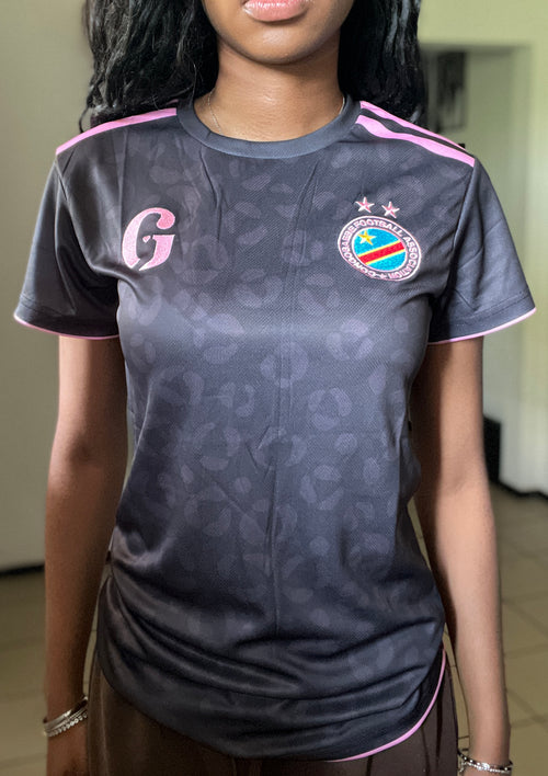 DR Congo Leopard Football Jersey - Black