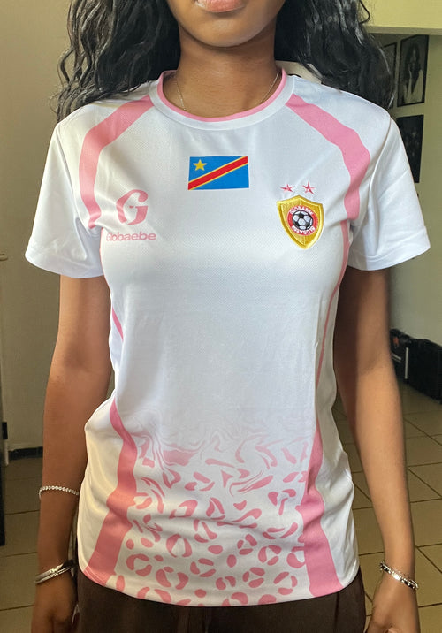 DR Congo Leopard Football Jersey - White