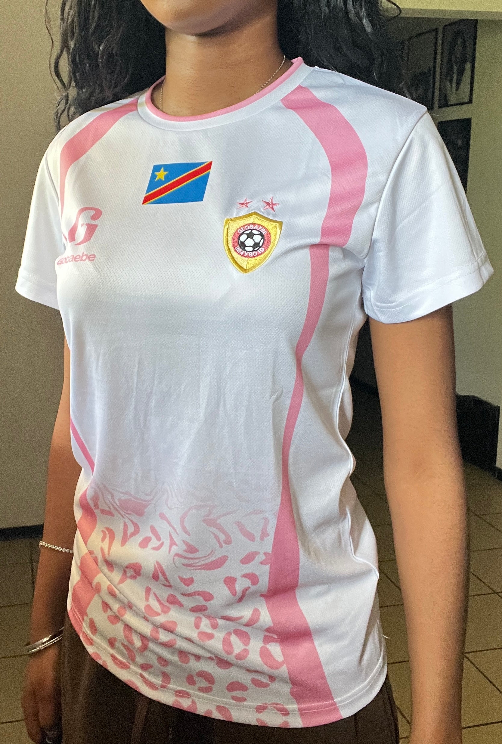 DR Congo Leopard Football Jersey - White