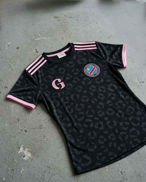 DR Congo Leopard Football Jersey - Black