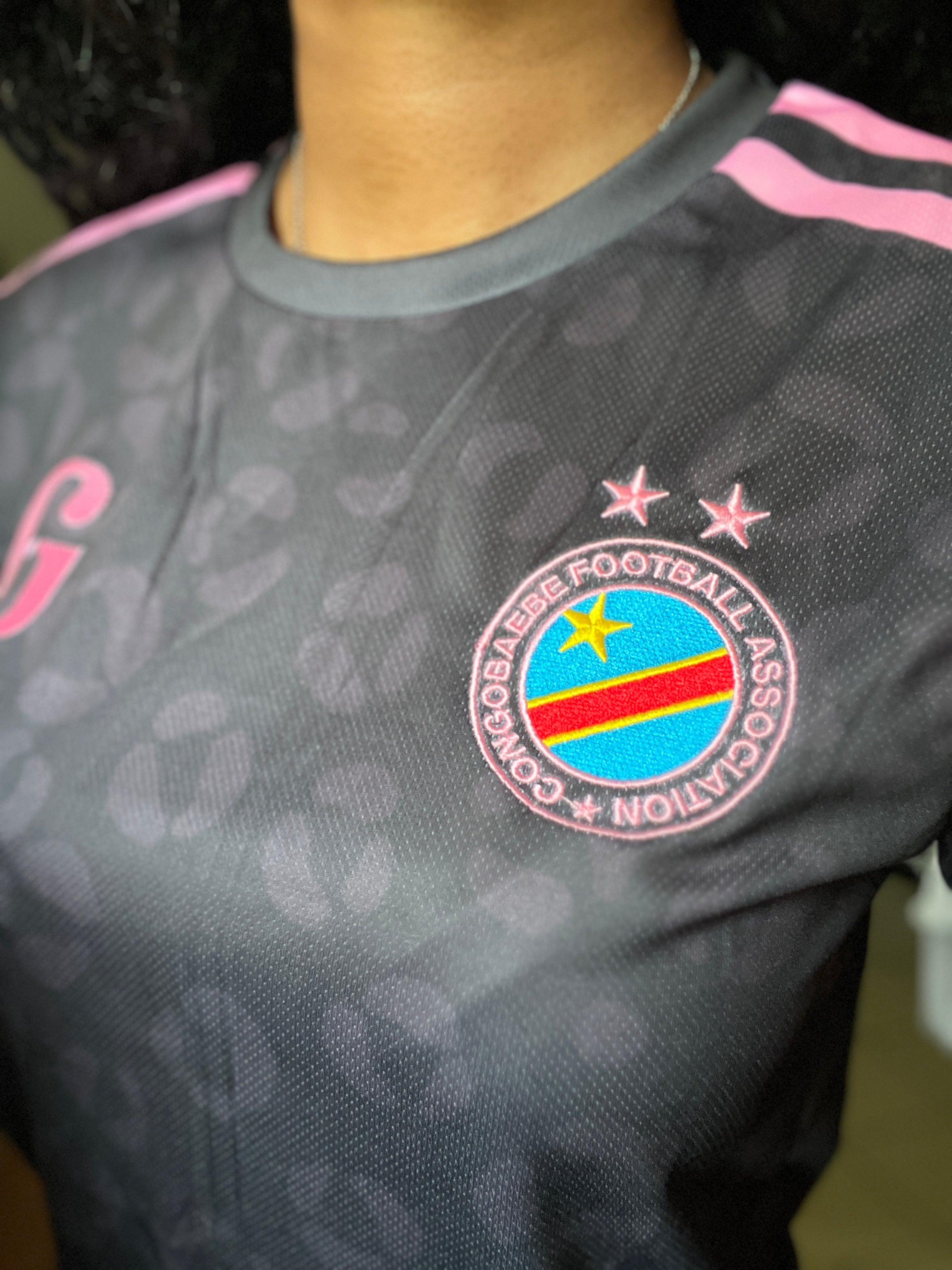DR Congo Leopard Football Jersey - Black